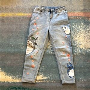 Cute Totoro Themed Jeans official studio Ghibli hot topic, size one jeans